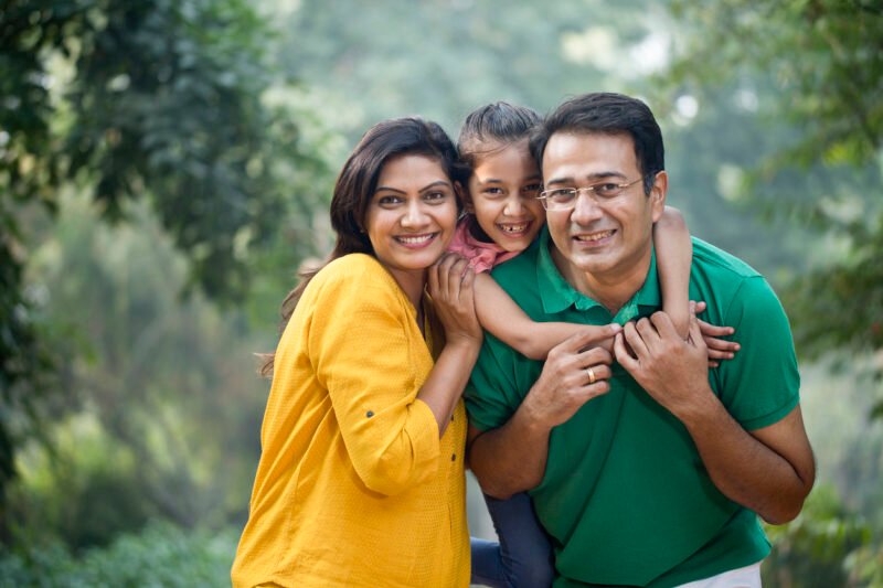 A happy family at home in South Delhi